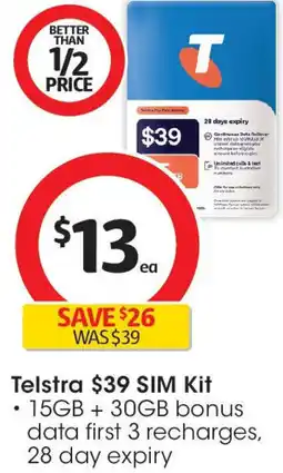 Coles Telstra SIM Kit offer