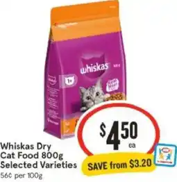 IGA Whiskas Dry Cat Food offer
