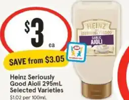 IGA Heinz Seriously Good Aioli offer