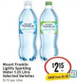 IGA Mount Franklin Lightly Sparkling Water offer