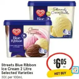 IGA Streets Blue Ribbon Ice Cream offer