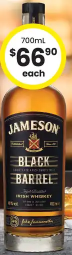 The Bottle O Jameson Black Barrel Irish Whiskey offer
