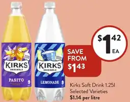Foodworks Kirks Soft Drink offer