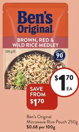 Foodworks Ben's Original Microwave Rice Pouch offer