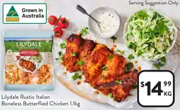 Foodworks Lilydale Rustic Italian Boneless Butterflied Chicken offer