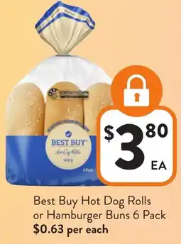 Foodworks Best Buy Hot Dog Rolls or Hamburger Buns offer