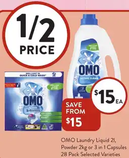 Foodworks OMO Laundry Liquid Powder or 3 in 1 Capsules offer