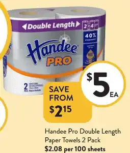 Foodworks Handee Pro Double Length Paper Towels offer