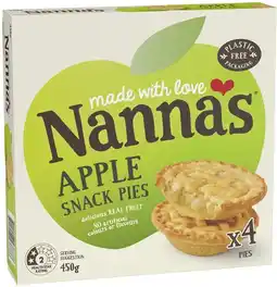 IGA Nanna’s Fruit Pie Family Size 600g or Snack Pies 450g Selected Varieties offer
