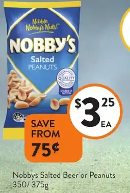 Foodworks Nobbys Salted Beer or Peanuts offer