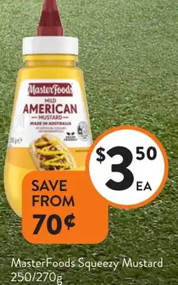Foodworks MasterFoods Squeezy Mustard offer