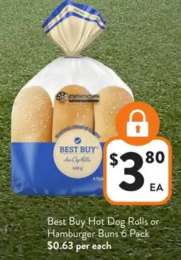 Foodworks Best Buy Hot Dog Rolls or Hamburger Buns offer