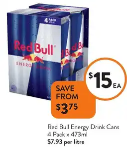 Foodworks Red Bull Energy Drink Cans offer