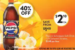 Foodworks Pepsi or Schweppes Soft Drink offer