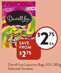 Foodworks Darrell Lea Liquorice Bags offer
