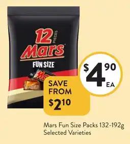 Foodworks Mars Fun Size Packs offer