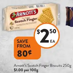 Foodworks Arnott's Scotch Finger Biscuits offer