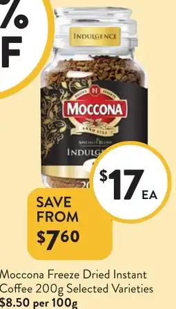 Foodworks Moccona Freeze Dried Instant Coffee offer