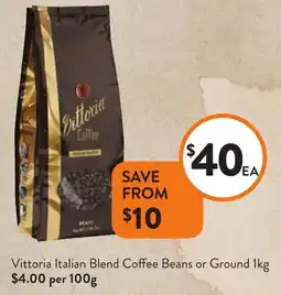 Foodworks Vittoria italian blend coffee beans or ground offer