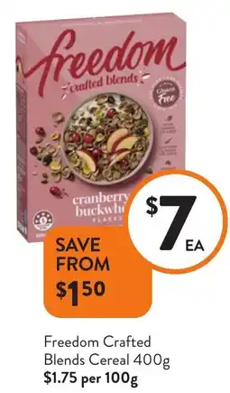 Foodworks Freedom Crafted Blends Cereal offer