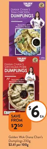 Foodworks Golden Wok Diana Chan's Dumplings offer