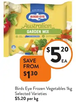 Foodworks Birds Eye Frozen Vegetables offer