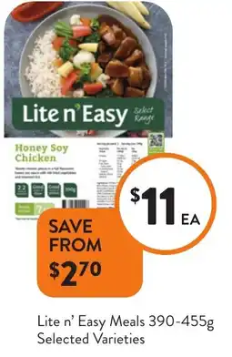 Foodworks Lite n' Easy Meals offer