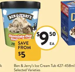 Foodworks Ben & Jerry's Ice Cream Tub offer