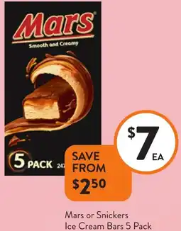 Foodworks Mars or Snickers Ice Cream Bars offer