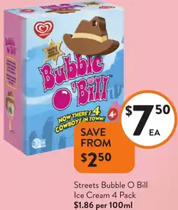Foodworks Streets Bubble O Bill Ice Cream offer