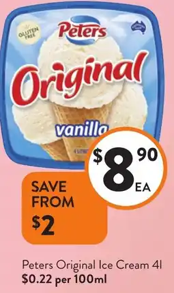 Foodworks Peters Original Ice Cream offer