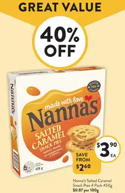 Foodworks Nanna's Salted Caramel Snack Pies offer