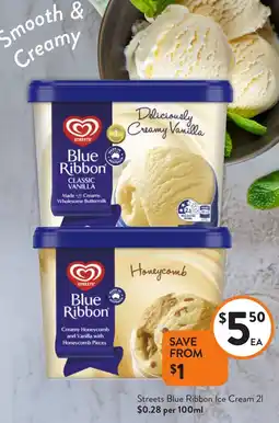 Foodworks Streets Blue Ribbon Ice Cream offer