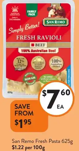 Foodworks San Remo Fresh Pasta offer