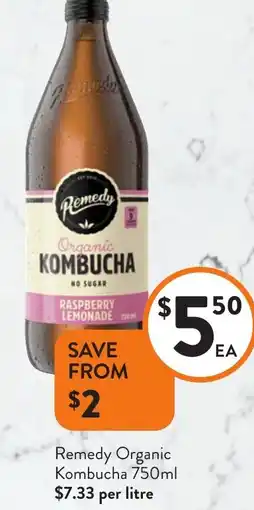 Foodworks Remedy Organic Kombucha offer