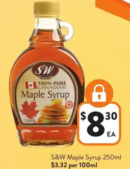 Foodworks S&W Maple Syrup offer