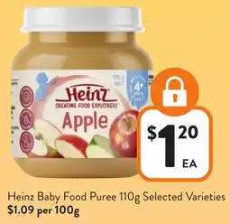 Foodworks Heinz Baby Food Puree offer