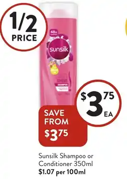 Foodworks Sunsilk Shampoo or Conditioner offer
