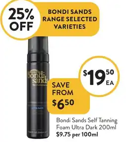 Foodworks Bondi Sands Self Tanning Foam Ultra Dark offer