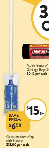 Foodworks Oates medium Mop with Handle offer