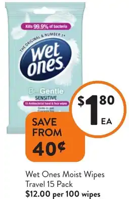 Foodworks Wet Ones Moist Wipes Travel offer