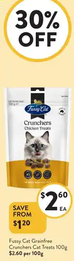 Foodworks Fussy Cat Grainfree Crunchers Cat Treats offer