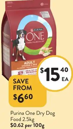 Foodworks Purina One Dry Dog Food offer