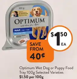 Foodworks Optimum Wet Dog or Puppy Food Tray offer