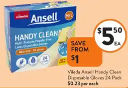 Foodworks Vileda Ansell Handy Clean Disposable Gloves offer