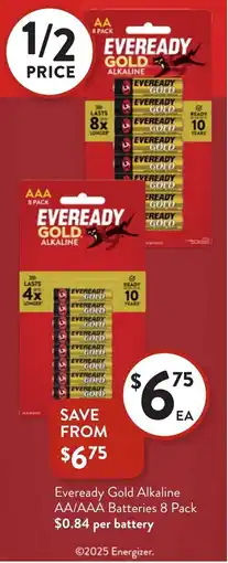 Foodworks Eveready Gold Alkaline AA/AAA Batteries offer