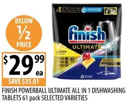 Supabarn Finish powerball ultimate all in 1 dishwashing tablets offer