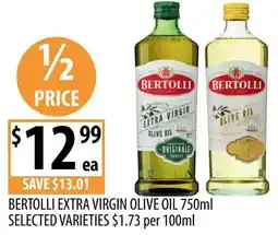 Supabarn Bertolli extra virgin olive oil offer