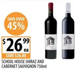 Supabarn School house shiraz and cabernet sauvignon offer