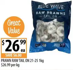 Supabarn PRAWN RAW TAIL ON 21-25 offer